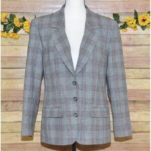 Vintage Pendleton Career Plaid 100% Virgin Wool Blazer Jacket Size 10 Academia